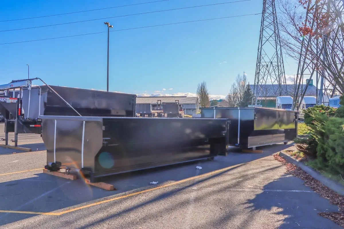 Roll-off dumpster ready for waste disposal at job site for Roll Off Dumpster Rental in Middletown